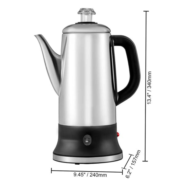 12-Cup Stainless Steel Electric Percolator Coffee Maker U373