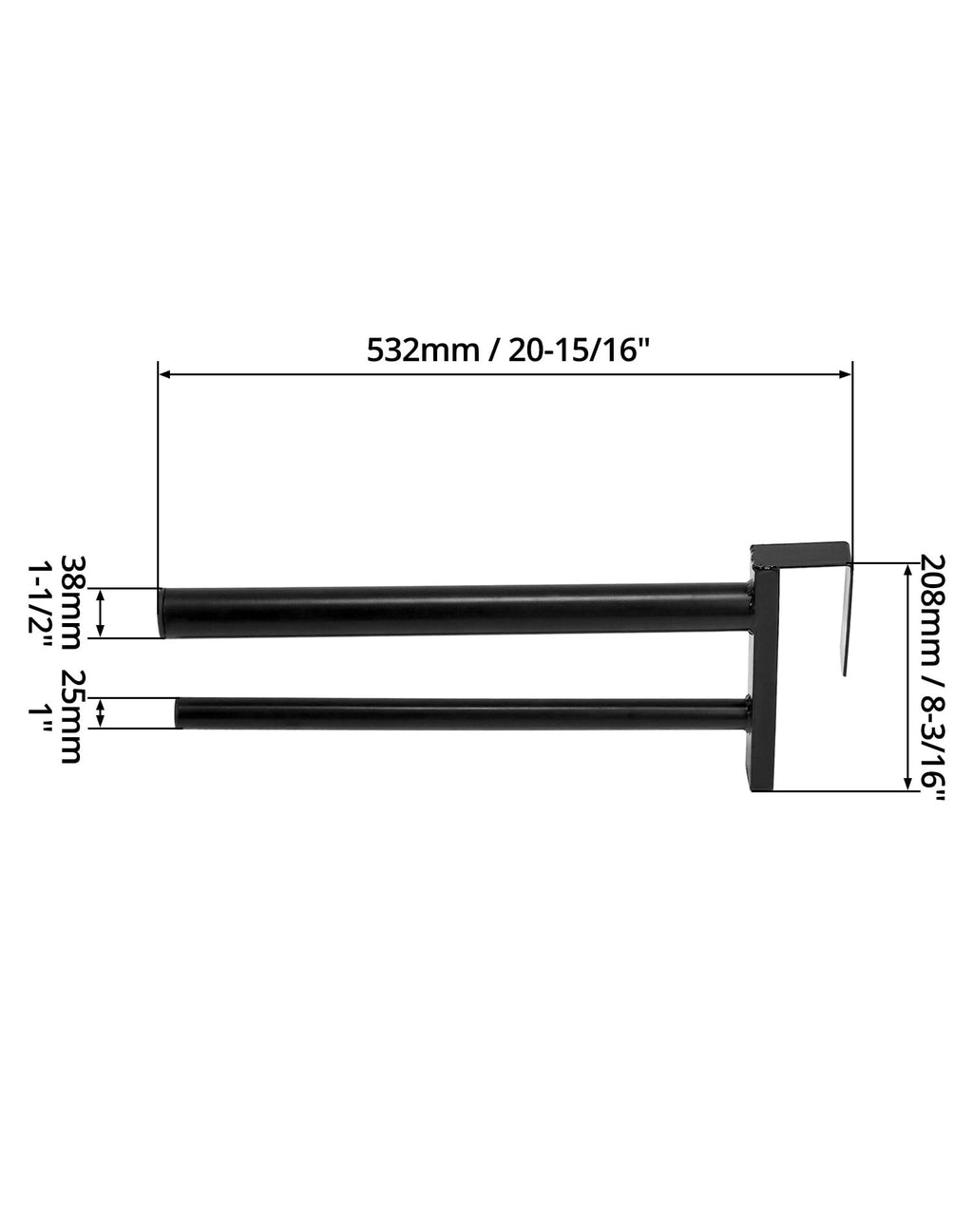 Black PVC Coated Double Saddle Rack U57057