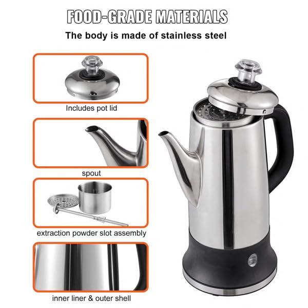 12-Cup Stainless Steel Electric Percolator Coffee Maker U373