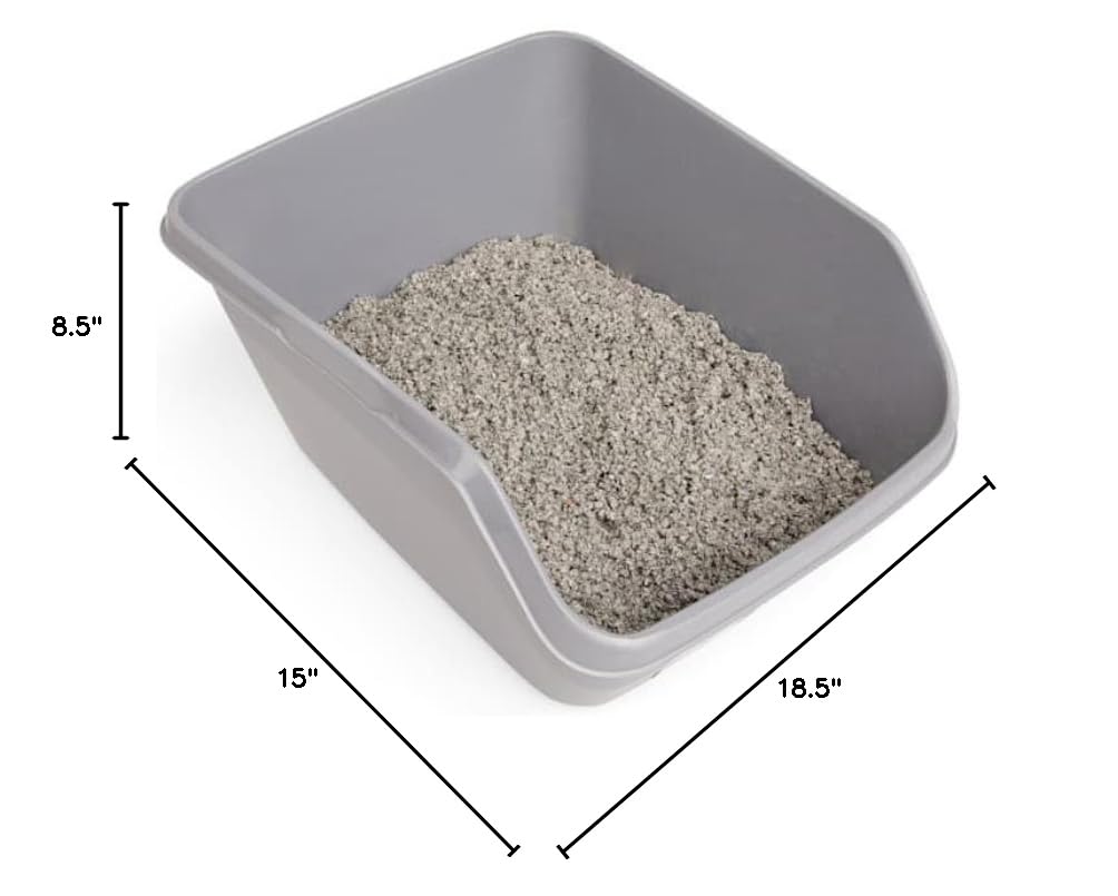Grey Large High-Back Litter Box R287534