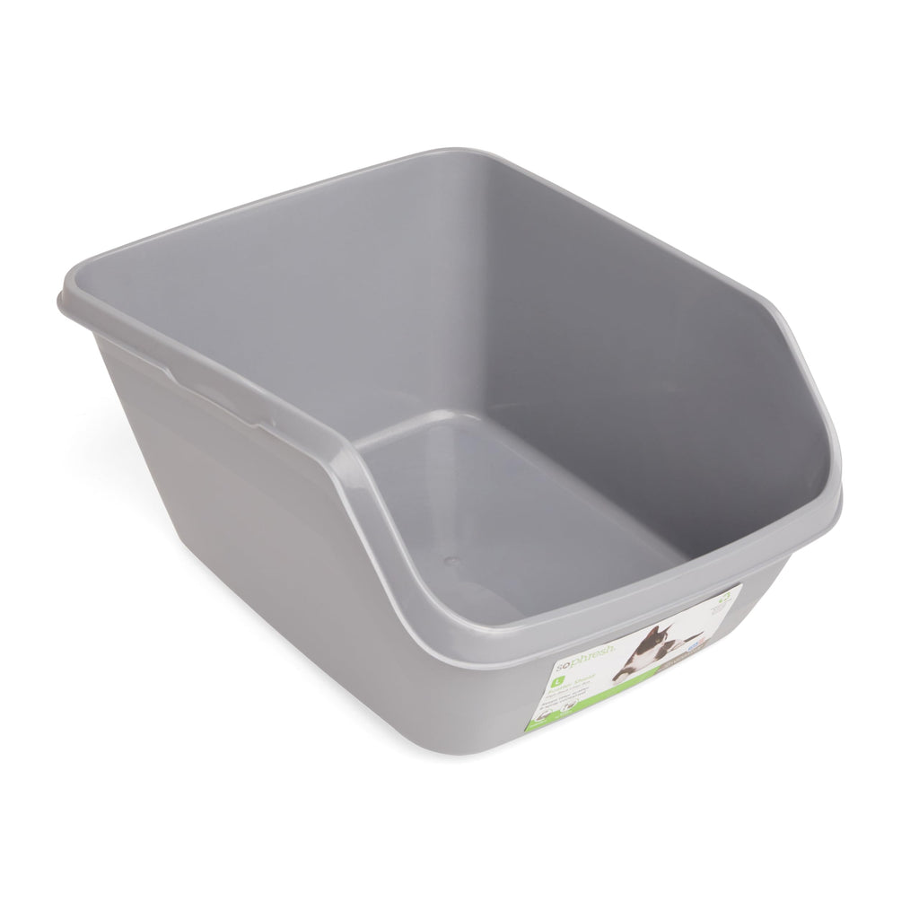Grey Large High-Back Litter Box R287534