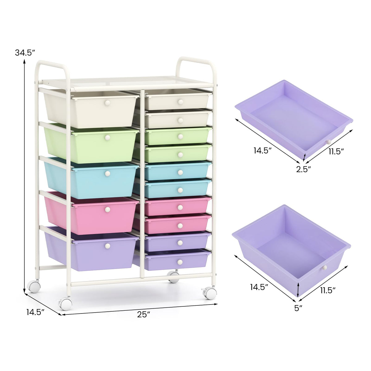 15 Drawer Rolling Storage Cart D94705