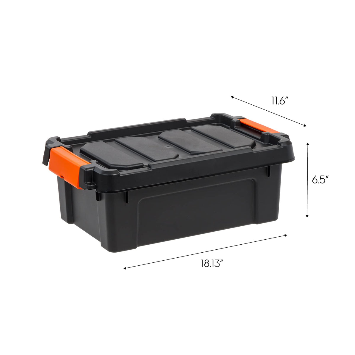 3 Gal Heavy Duty Plastic Storage Bins with Lockable Lids Black Set of 1 P46677