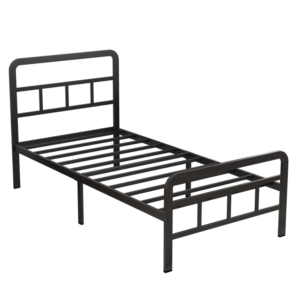Twin Platform Bed Frame with Headboard and Footboard F491782