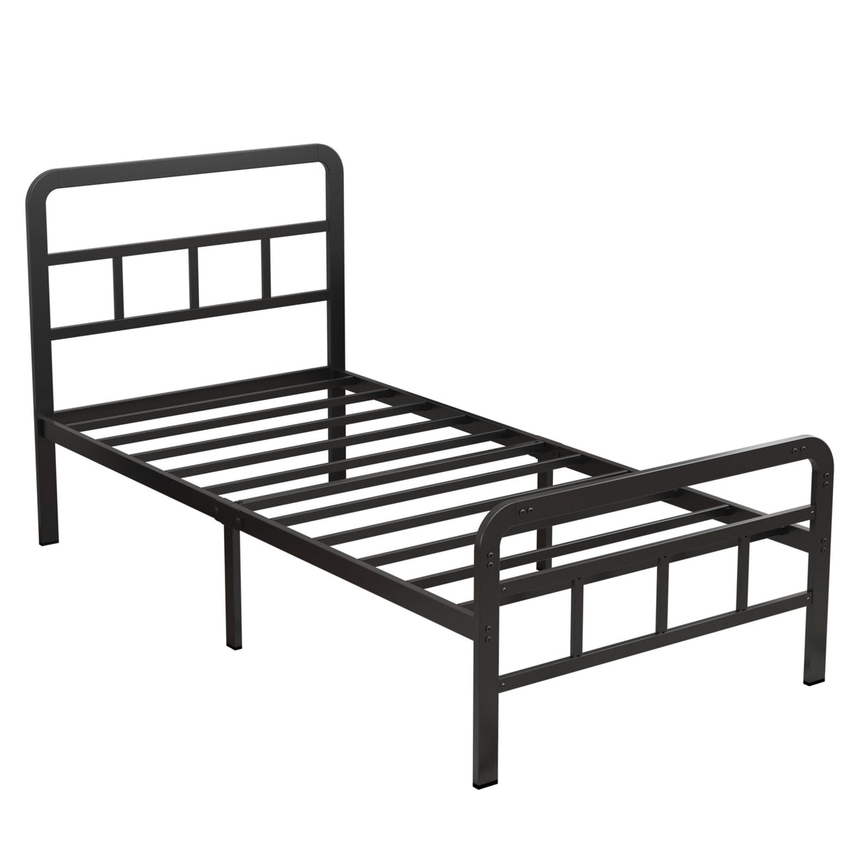 Twin Platform Bed Frame with Headboard and Footboard F491782