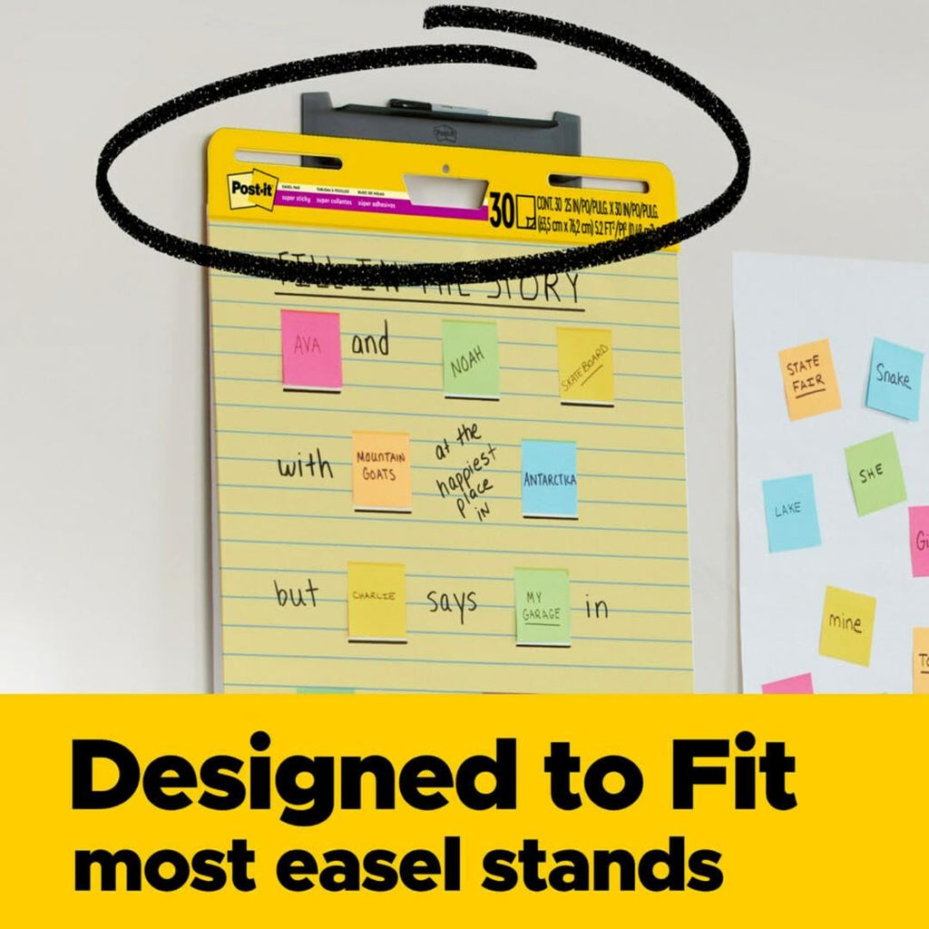 Yellow Lined Easel Pad, 25 x 30 in, 2 Pads O331770