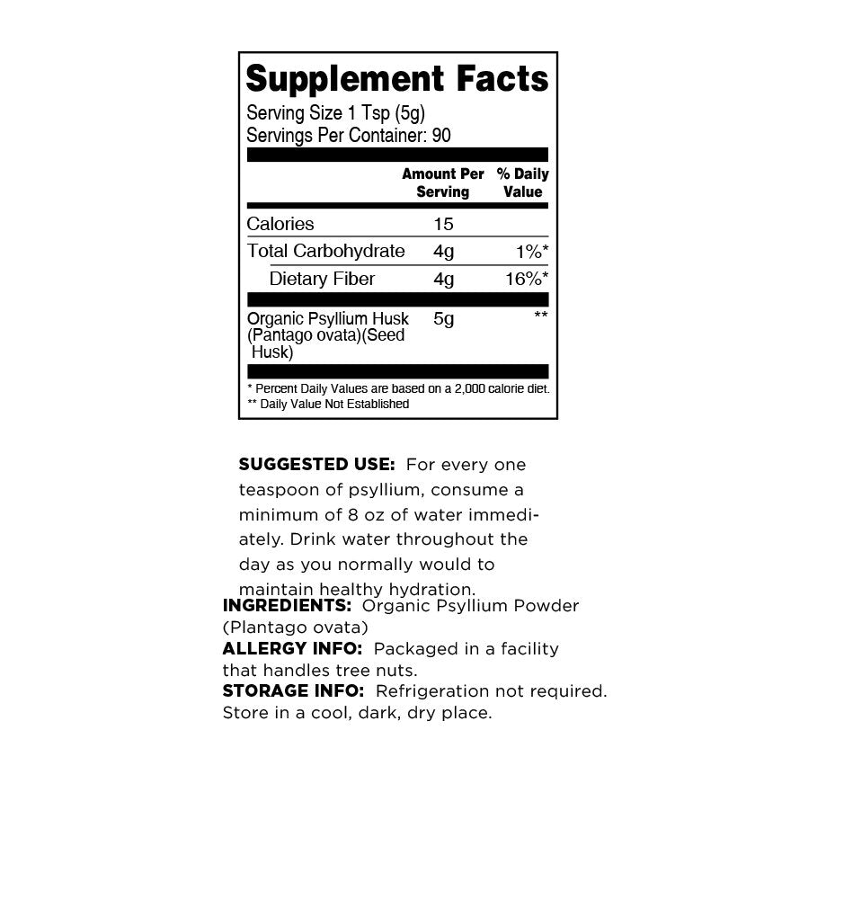 Organic Psyllium Husk Powder, 1 Lb Z394