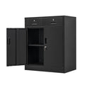 Metal Locking Storage Cabinet with 2 Drawers and Adjustable Shelf U997