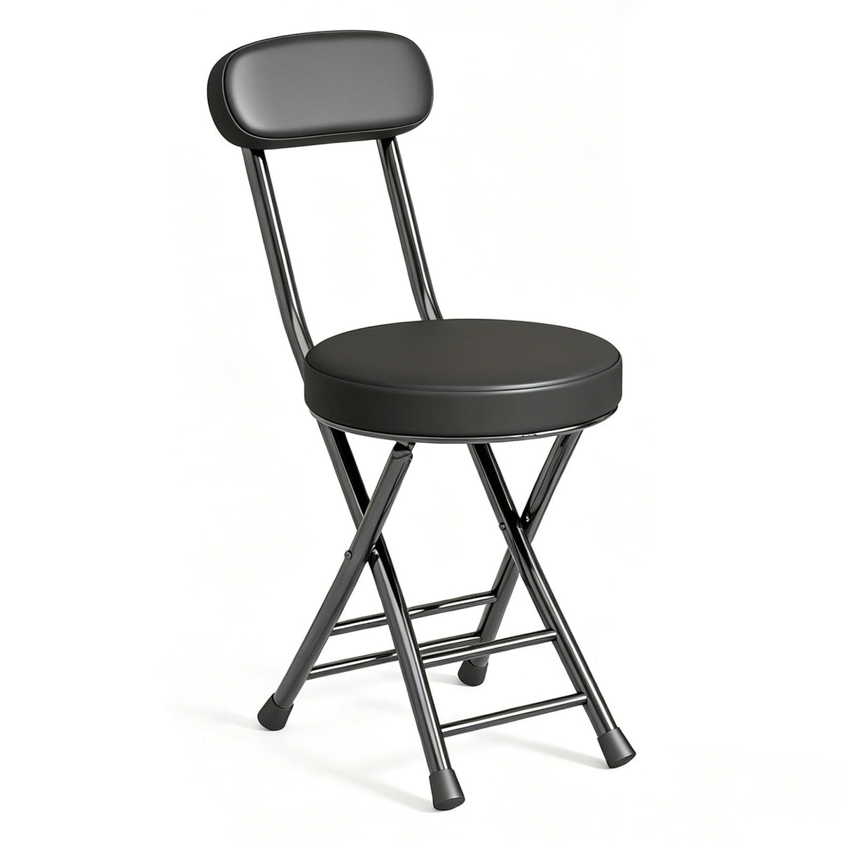 Folding Stool with Cushioned Seat and Backrest Z27468