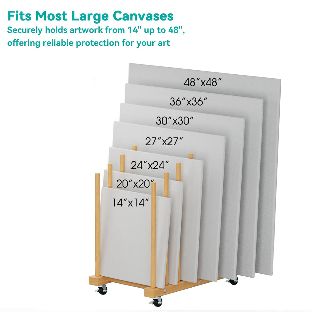 Art Canvas Storage Rack with Wheels and Handle A404091