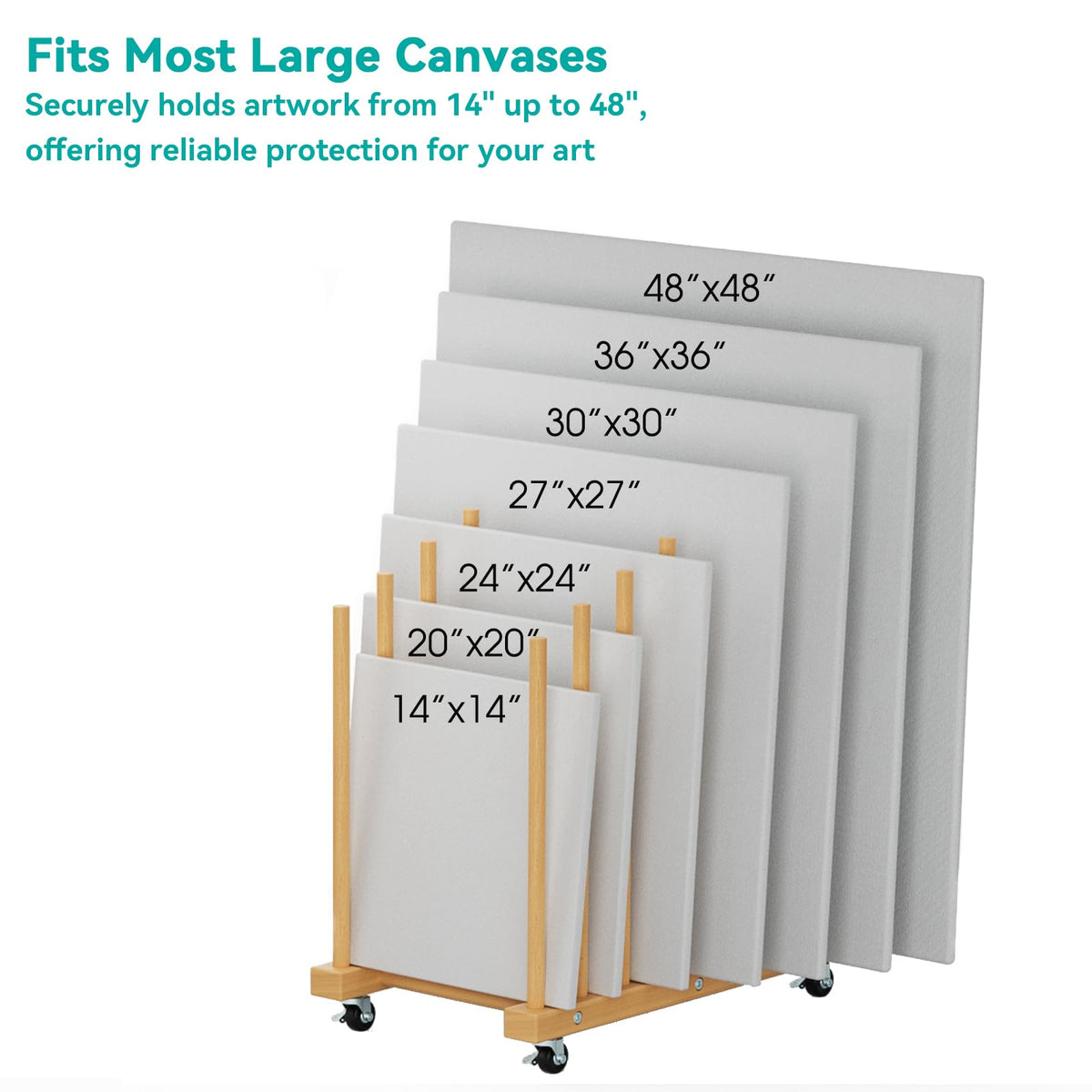Art Canvas Storage Rack with Wheels and Handle A404091