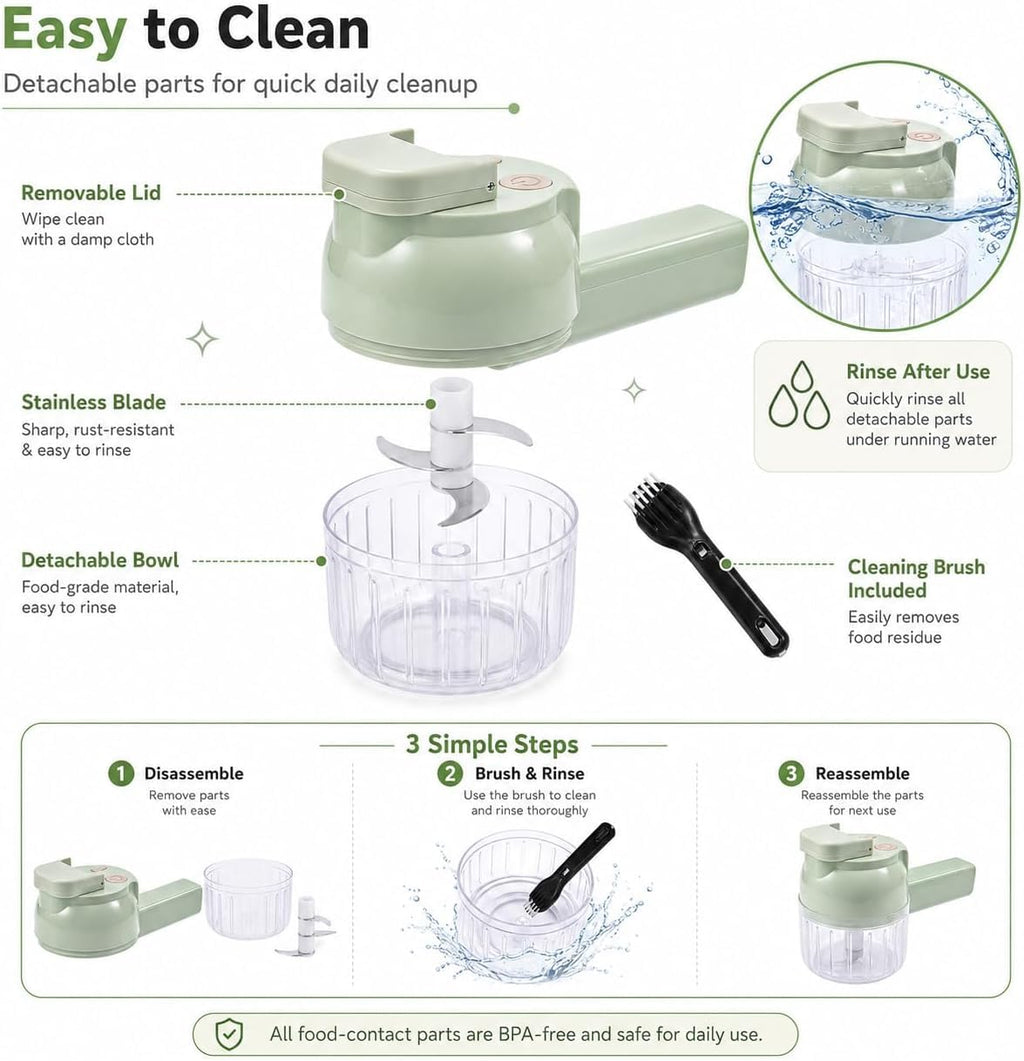 4 in 1 Handheld Electric Vegetable Chopper W51989