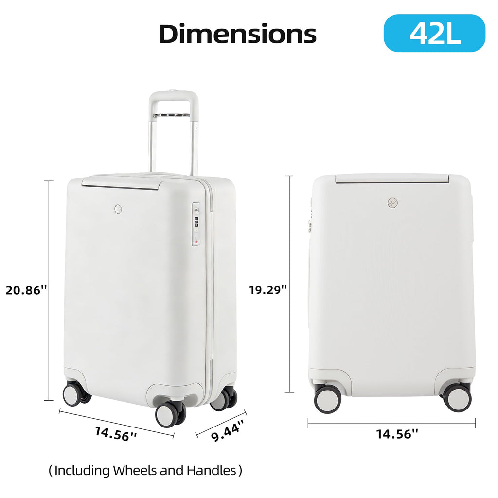 20 Inch Lightweight Hard Shell Carry On Luggage with Spinner Wheels W599394