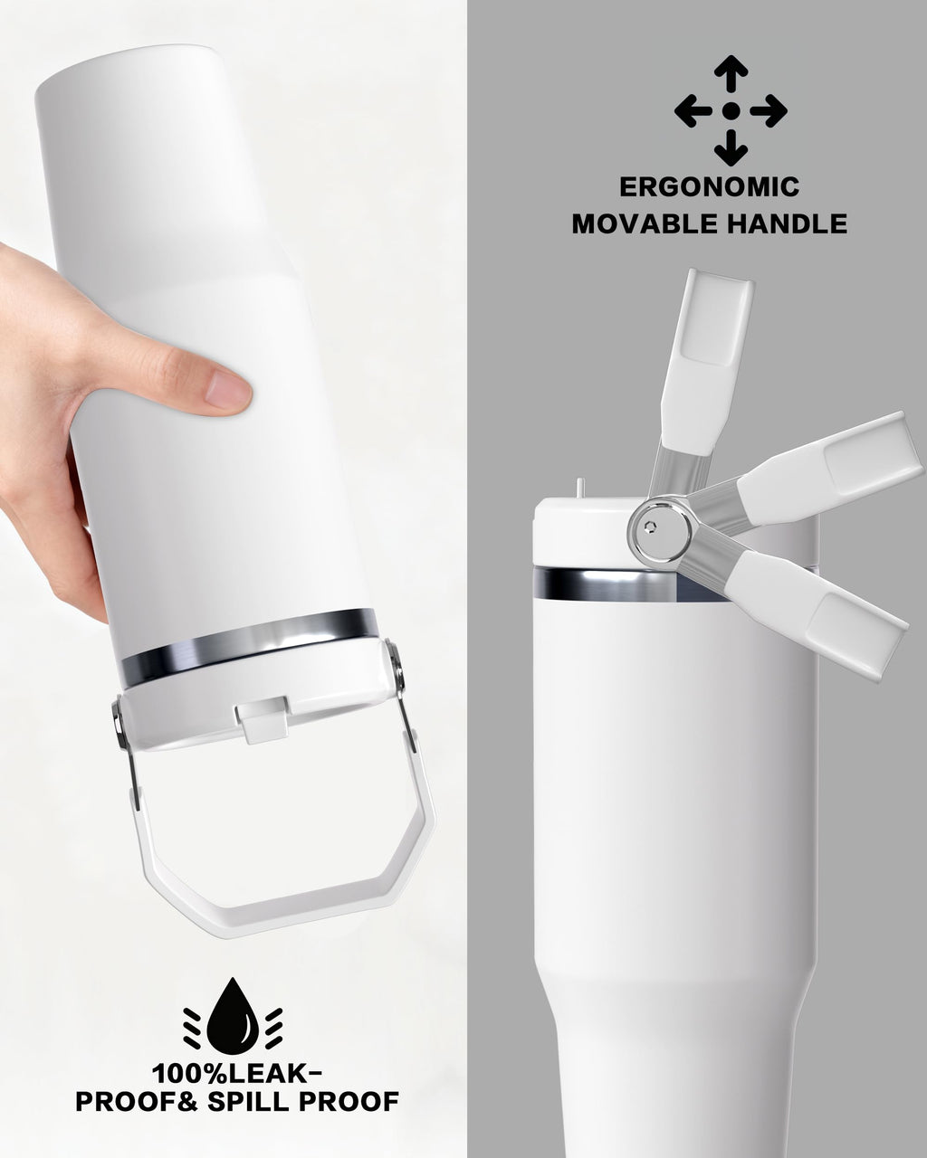 30oz Sublimation Blank Tumbler with Handle and Flip Straw J499930
