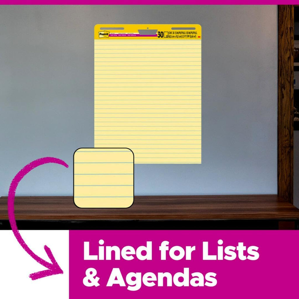 Yellow Lined Easel Pad, 25 x 30 in, 2 Pads O331770