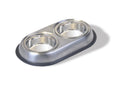 Stainless Steel Double Dish Food And Water Bowl 16 OZ I526