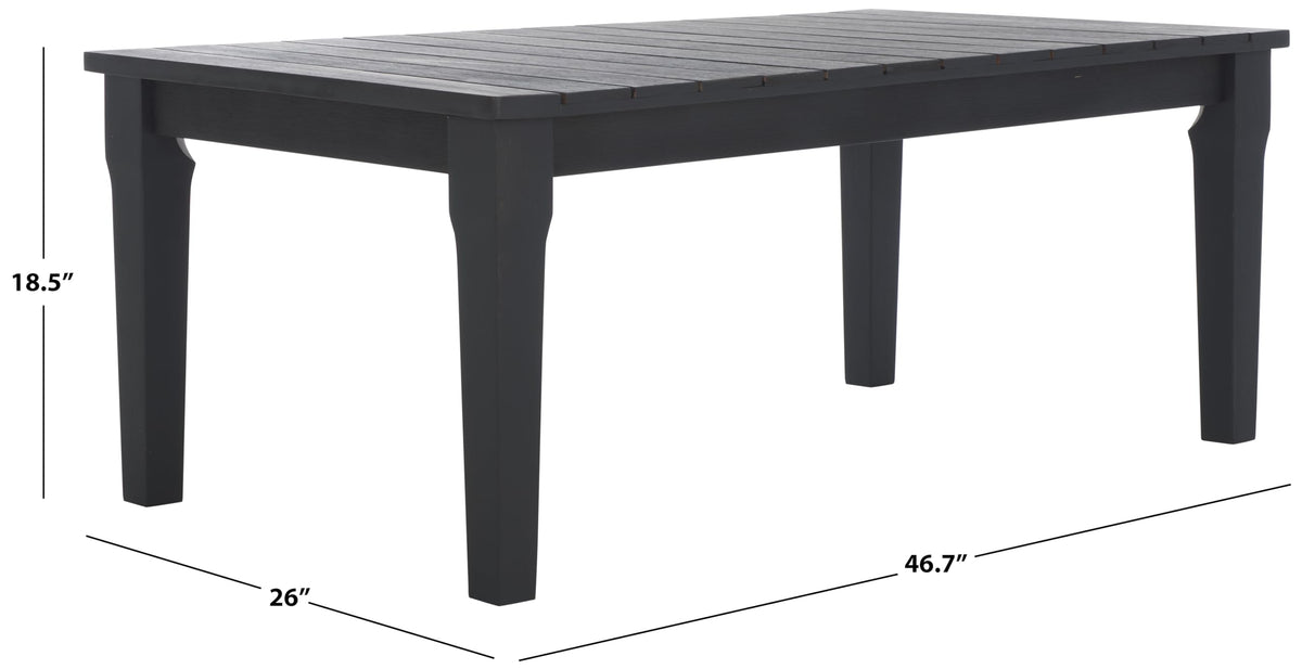 Black Solid Wood Coffee Table T475