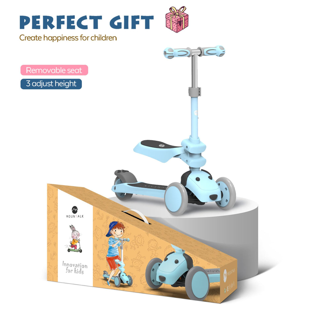 Kids 3 Wheels Scooter with Adjustable Heights and LED Wheels Y400
