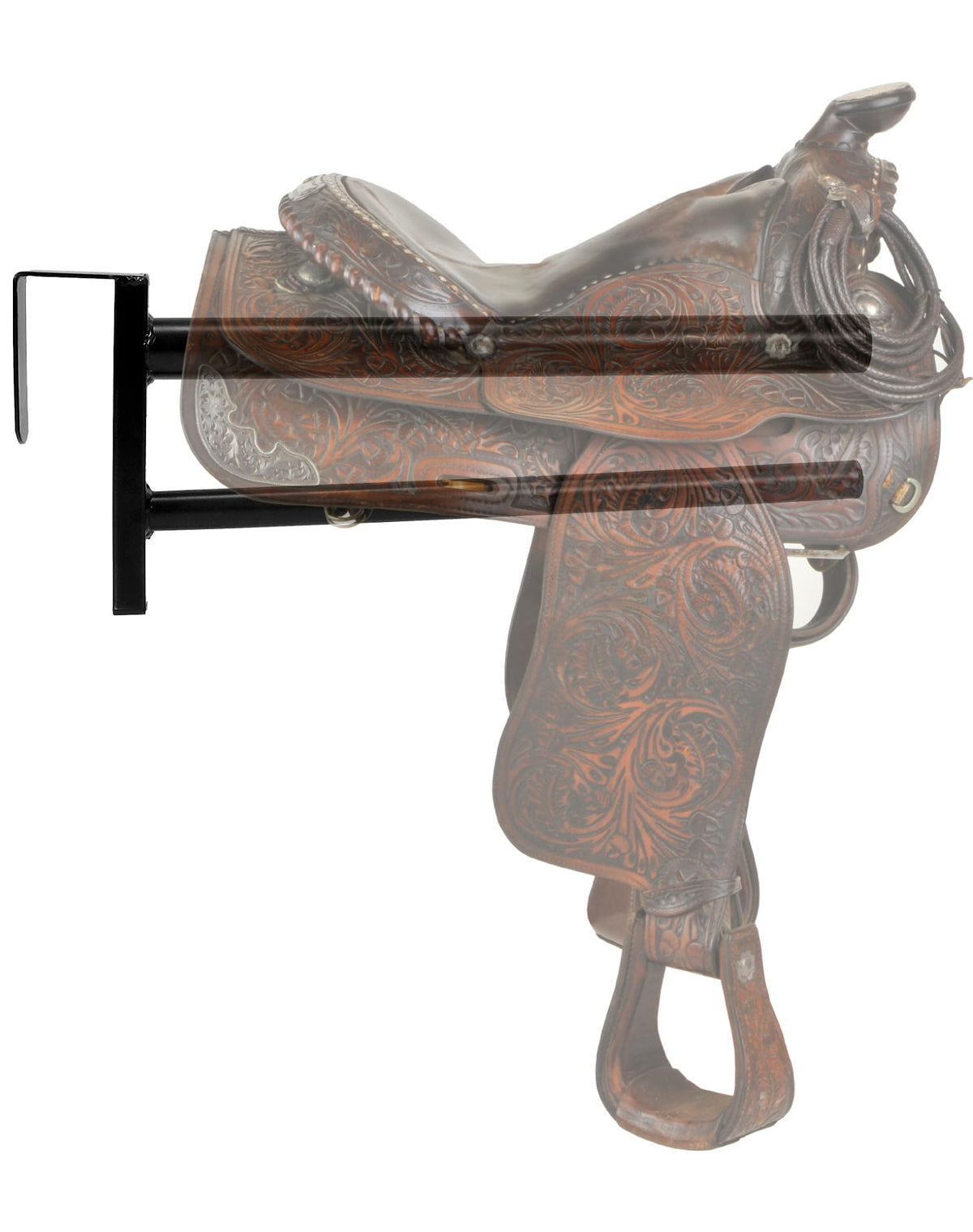 Black PVC Coated Double Saddle Rack U57057