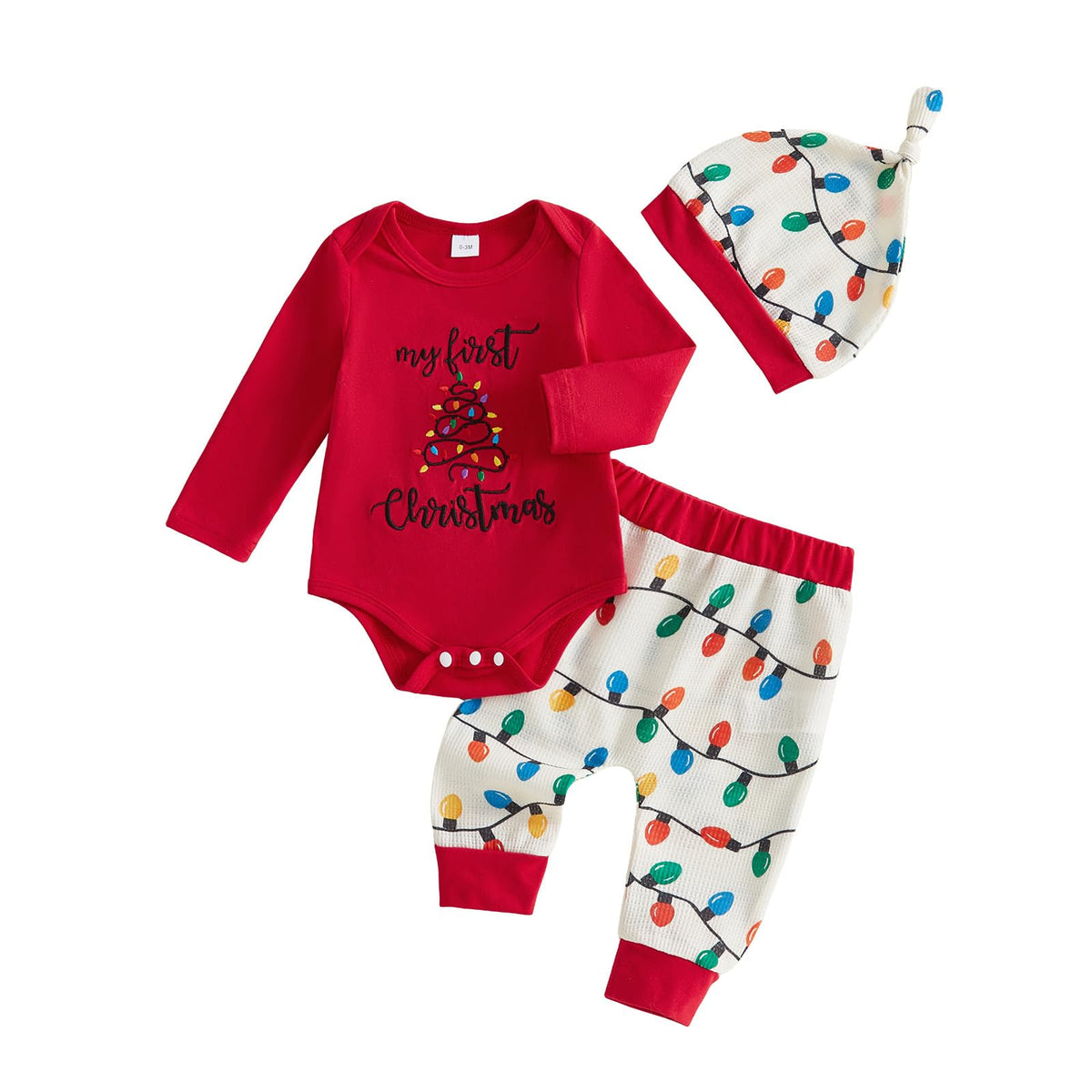 Christmas Baby Boy Outfit Romper Pants Hat O745