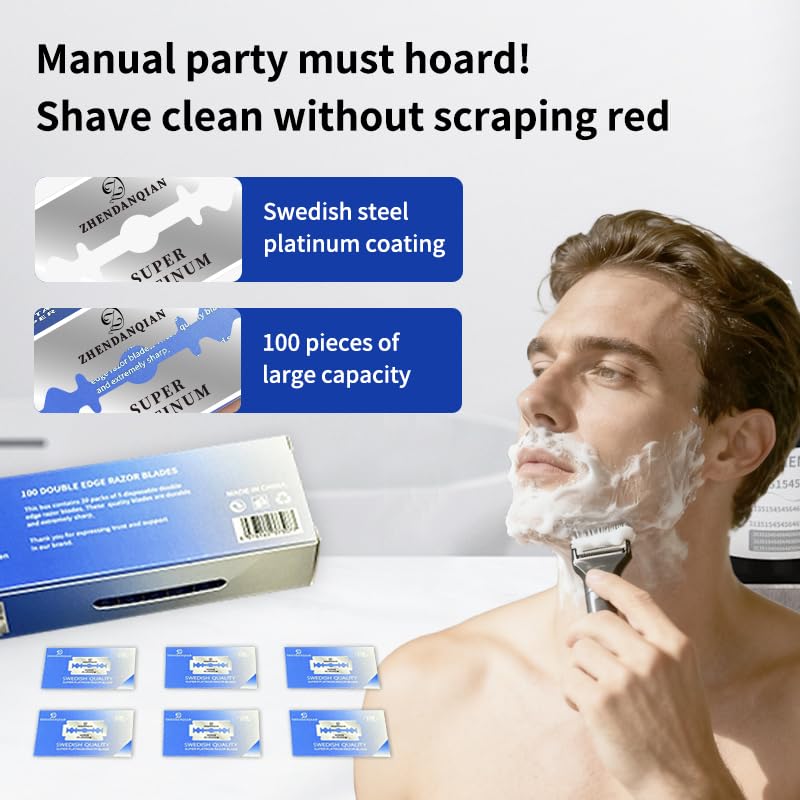 Double Edge Razor Blades, 100 Pack Q23344