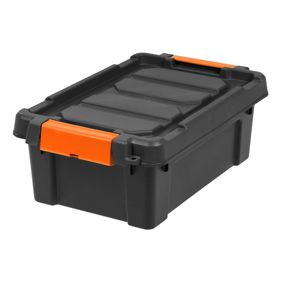 3 Gal Heavy Duty Plastic Storage Bins with Lockable Lids Black Set of 1 P46677