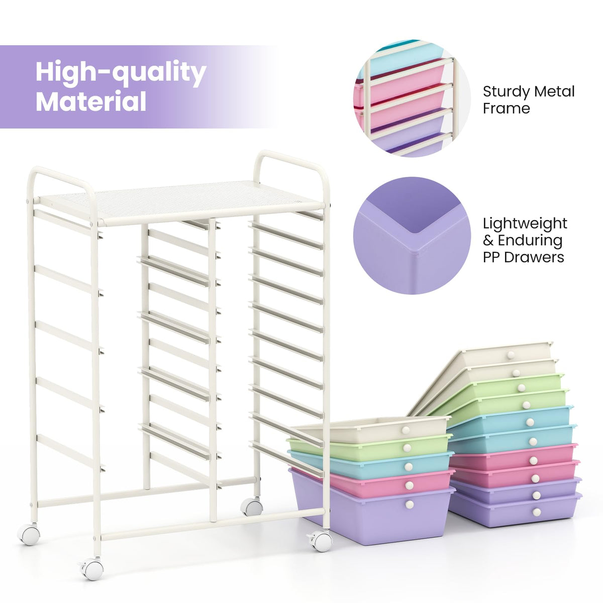 15 Drawer Rolling Storage Cart D94705