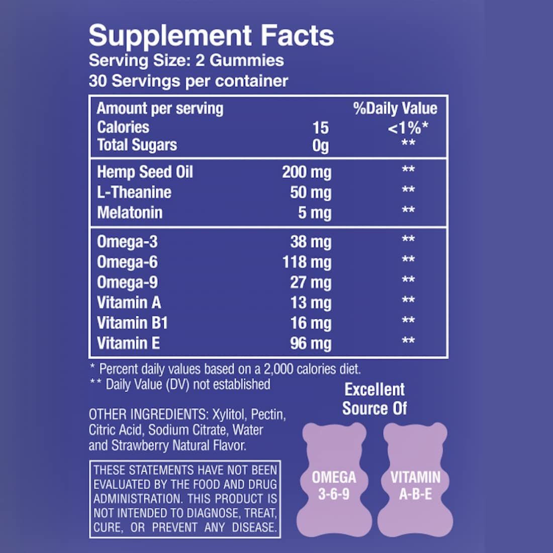 Sugar Free Strawberry Vegan 60 ct Gummies F39394