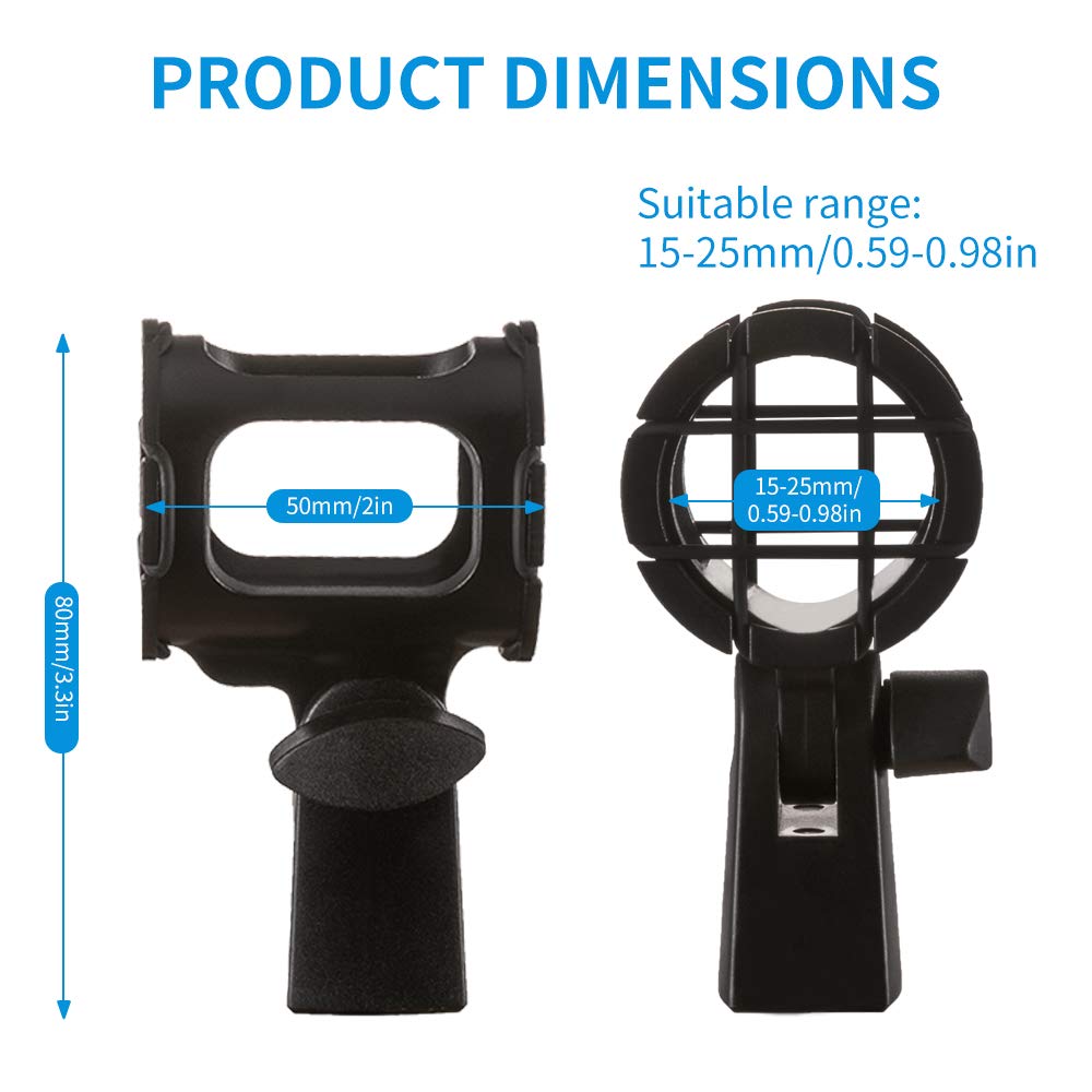 Microphone Shock Mount Holder Clip Anti-Vibration for Condenser Shotgun Mic T9805