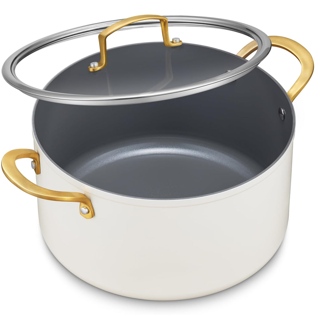 12QT Ceramic Nonstick Stock Pot with Lid D2557