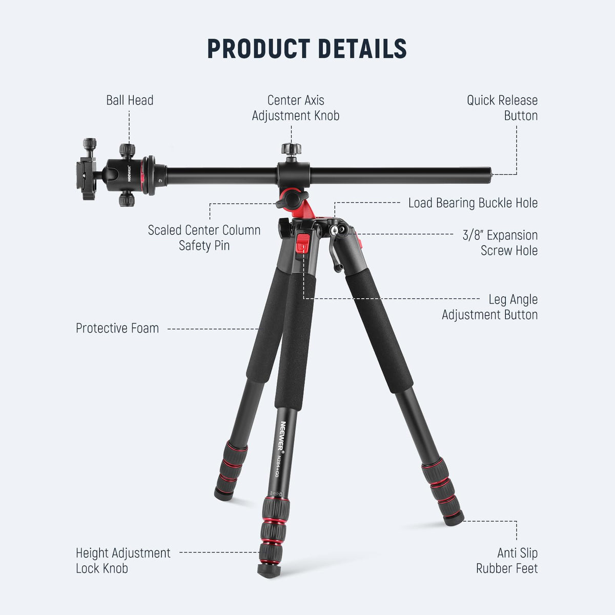 72 Inch Camera Tripod Monopod with Ball Head R50611
