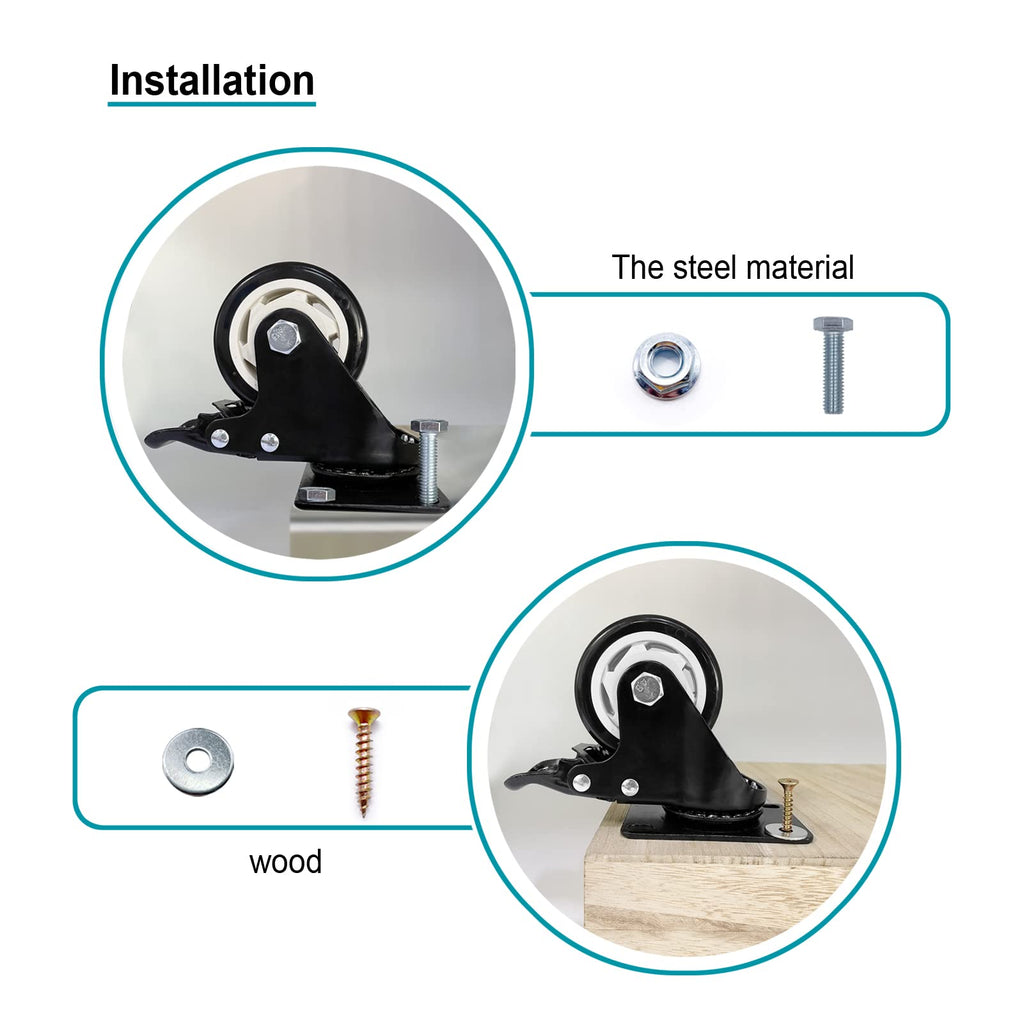 3 Inch Swivel Casters Set of 4 with Brake A430902