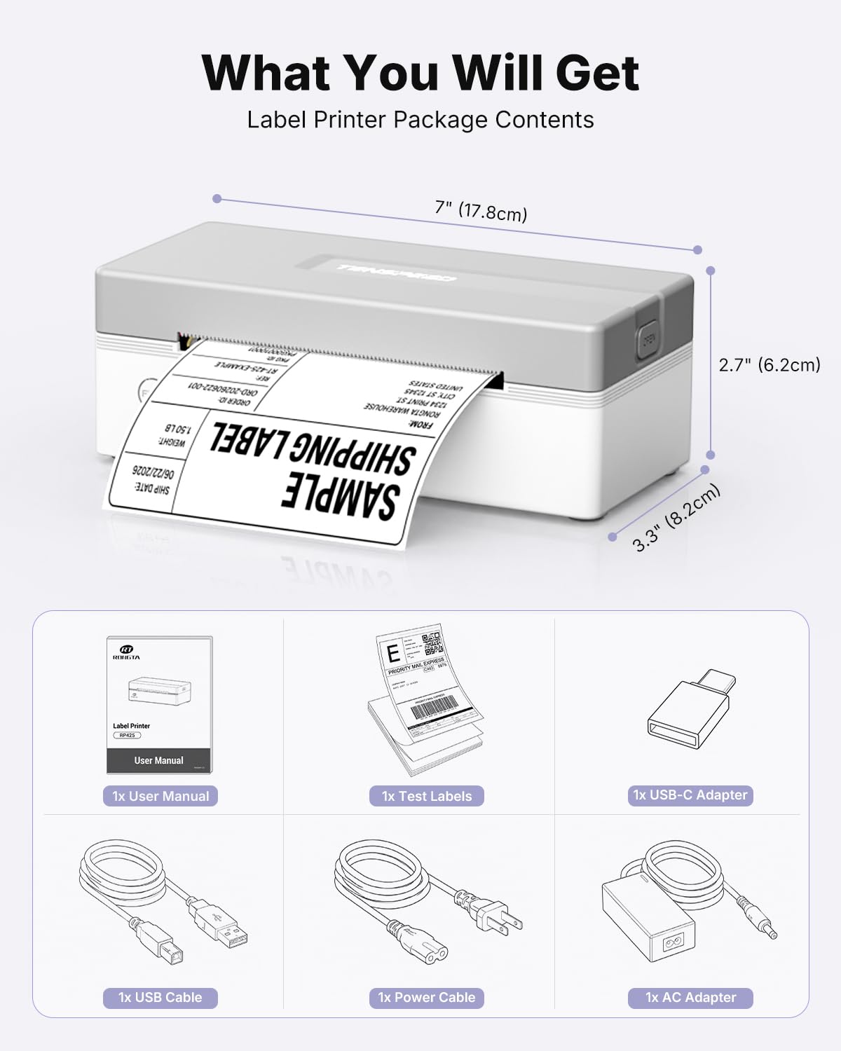 Bluetooth Thermal Shipping Label Printer E598