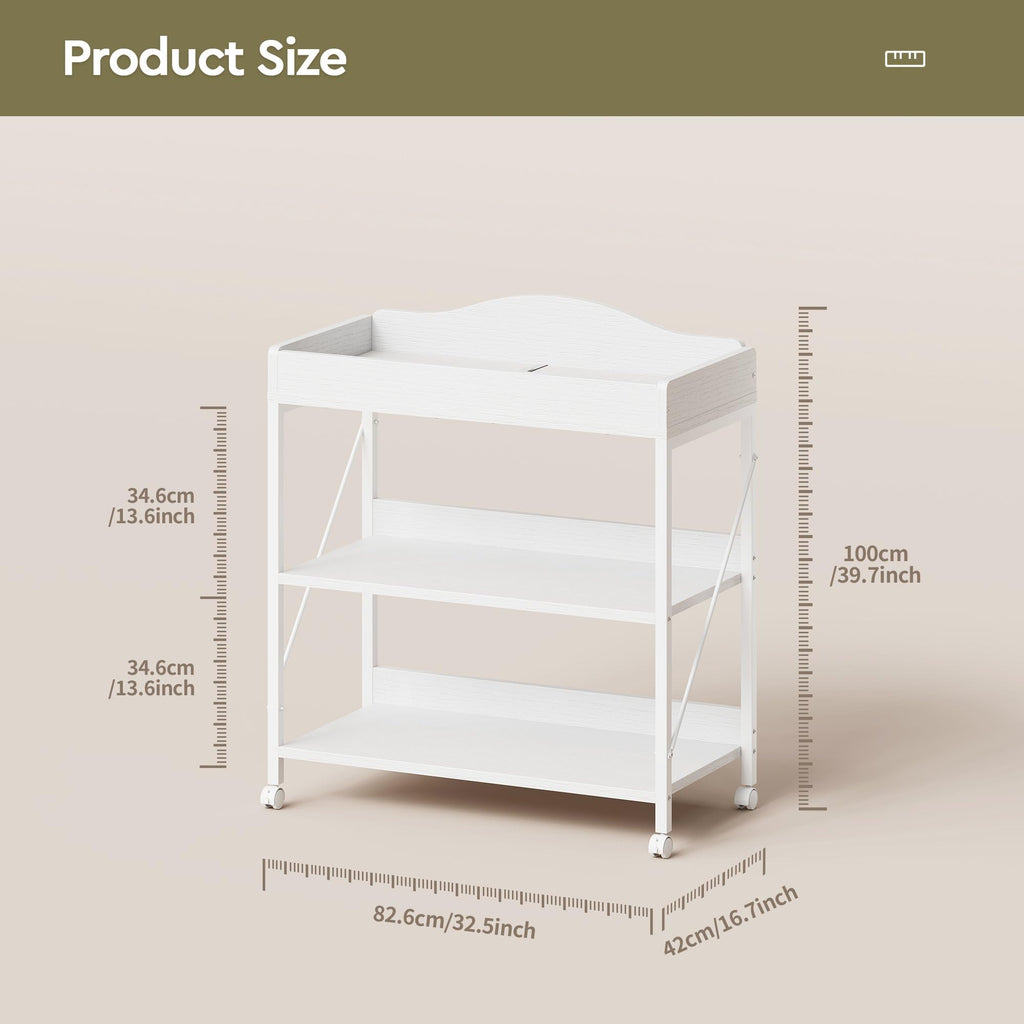 White Baby Changing Table with Pad E8604