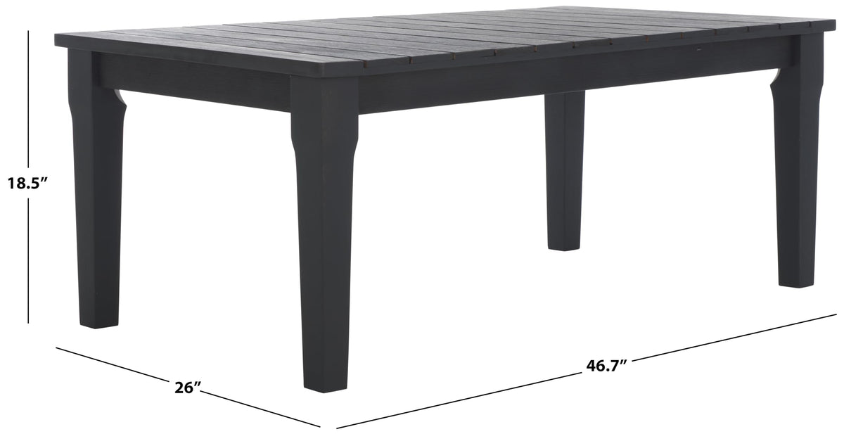 Black Solid Wood Coffee Table T475