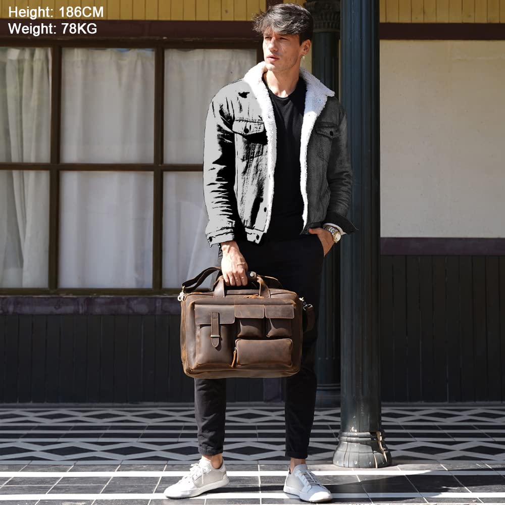 Leather 17.3" Laptop Briefcase B593474