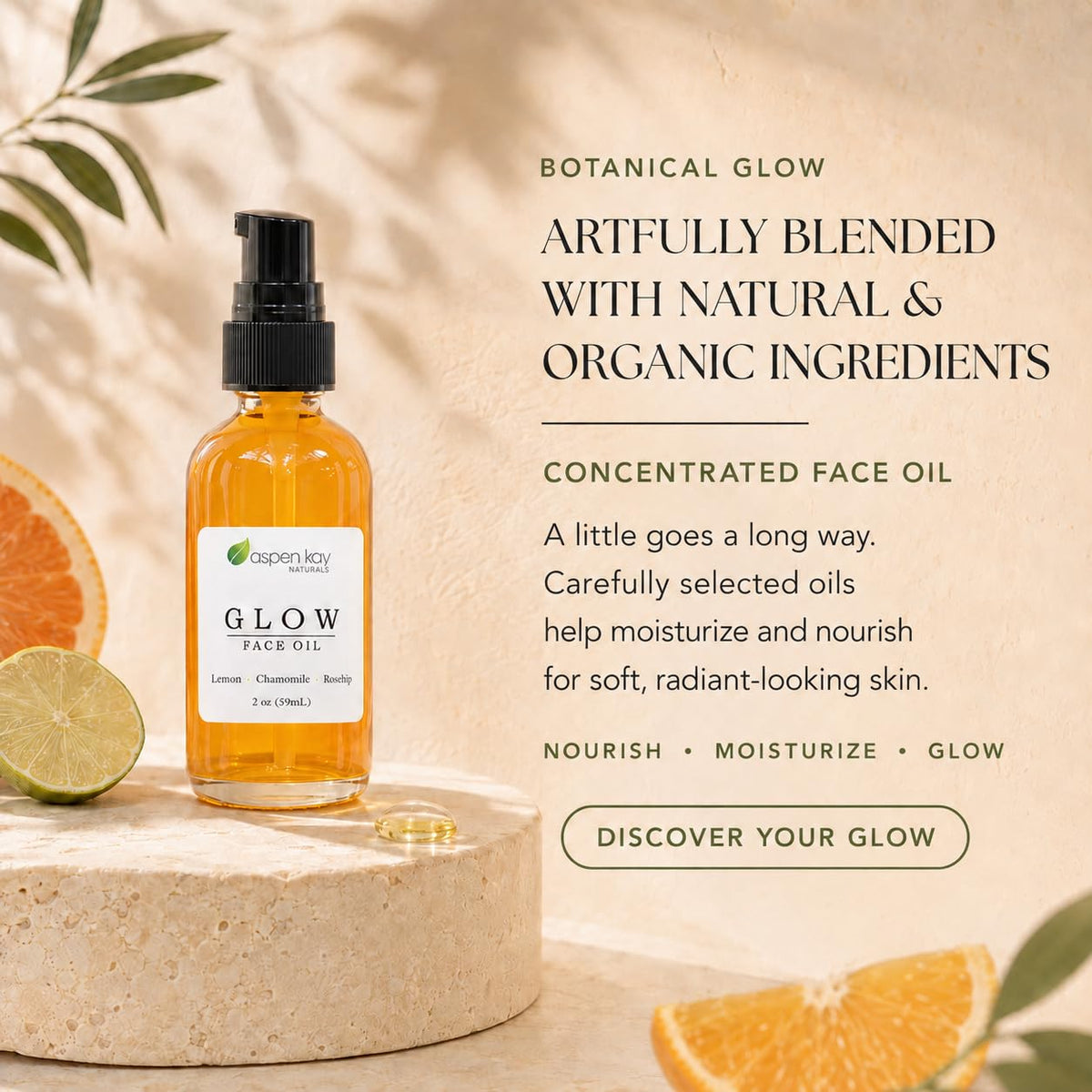 Turmeric Rosehip Camellia Vitamin C Face Oil 2 oz Z2308