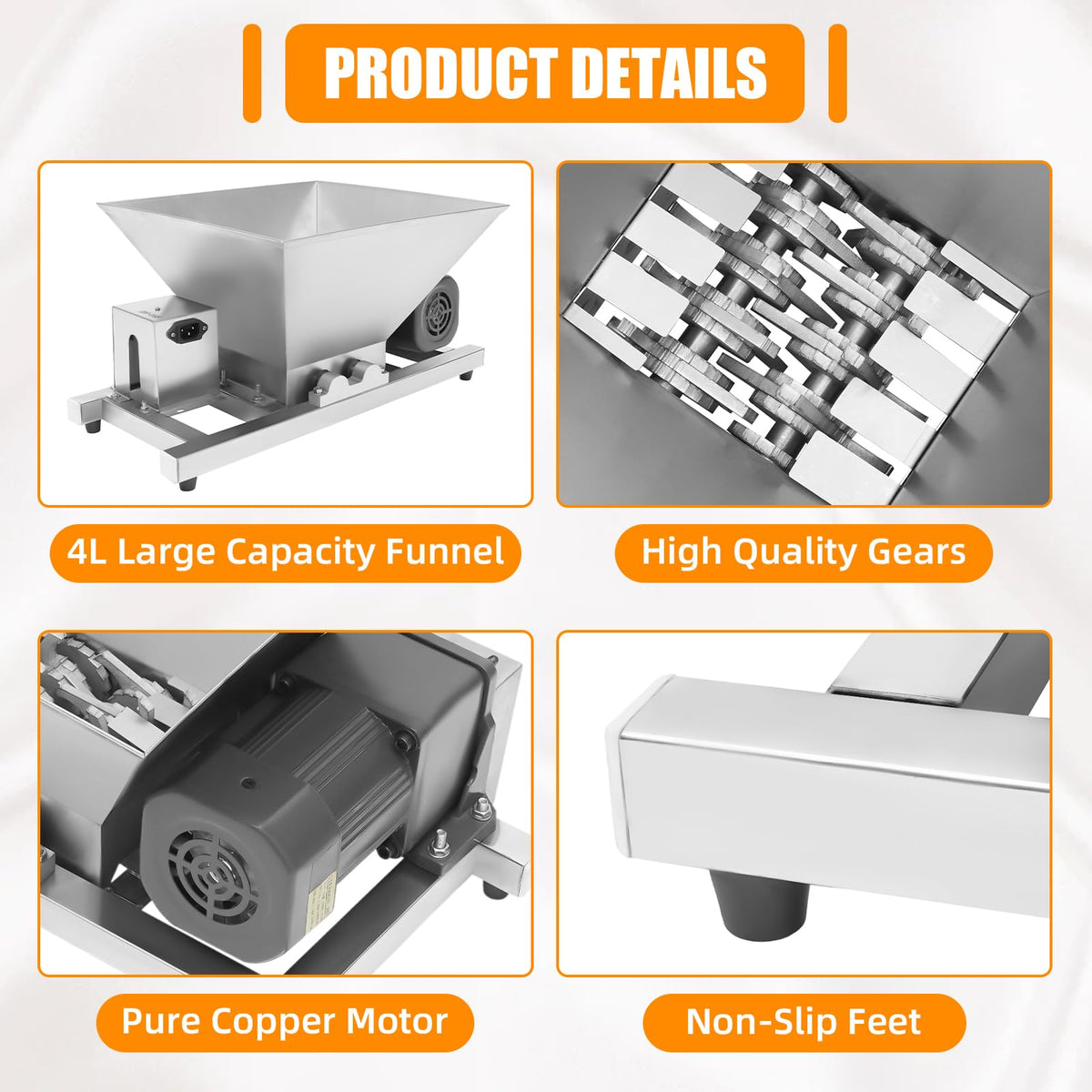 4L Stainless Steel Electric Fruit Crusher N4684
