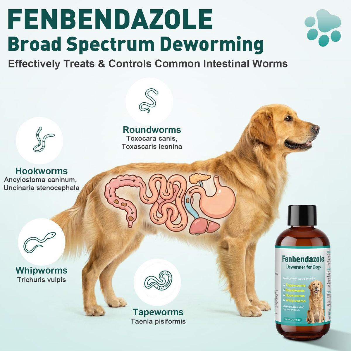 Dog Dewormer Liquid 100ml I7446