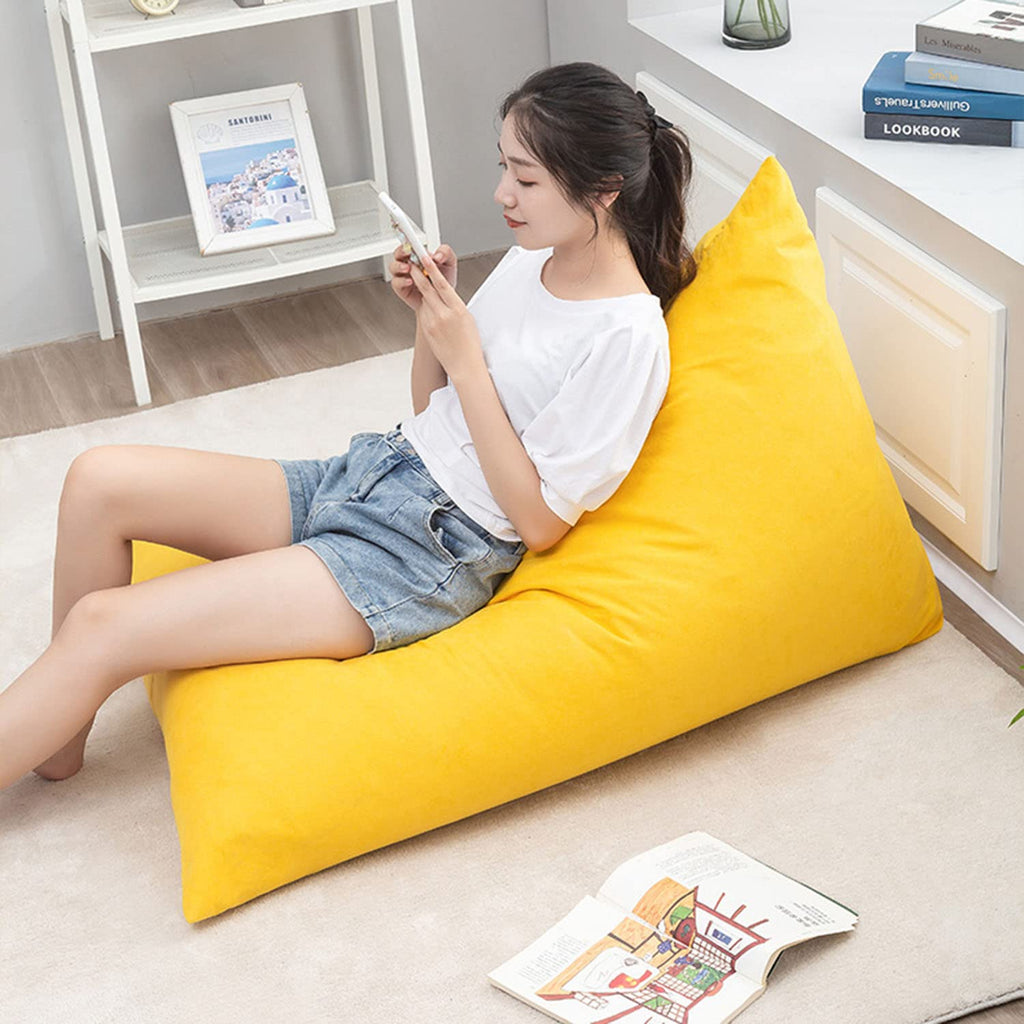Yellow Beanbag Stuffed Animal Storage Chair Cover Q21343