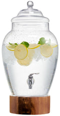Glass Beverage Dispenser with Wood Base, 3 Gallon E7987