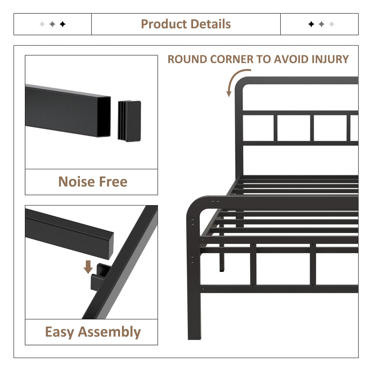Twin Platform Bed Frame with Headboard and Footboard F491782