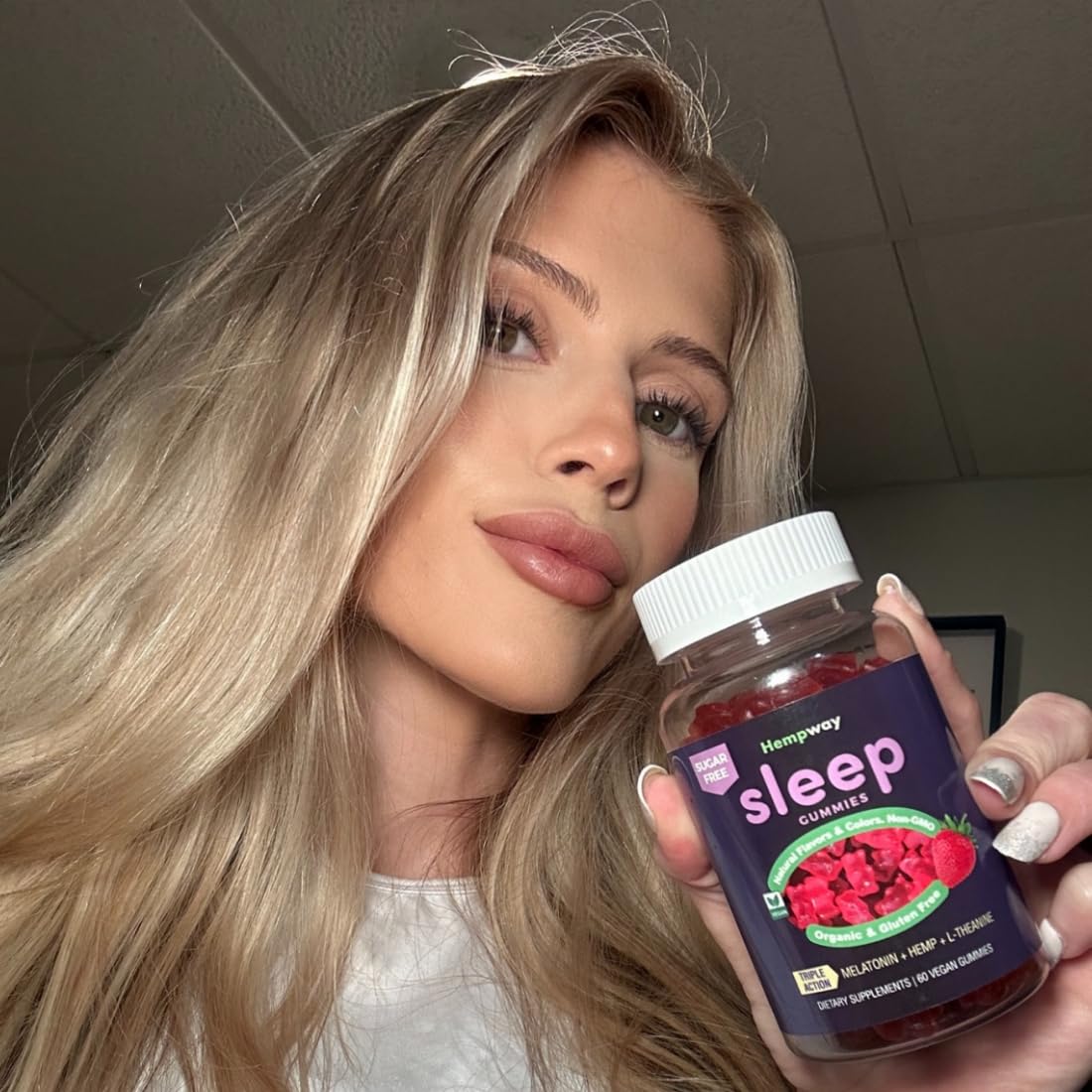 Sugar Free Strawberry Vegan 60 ct Gummies F39394