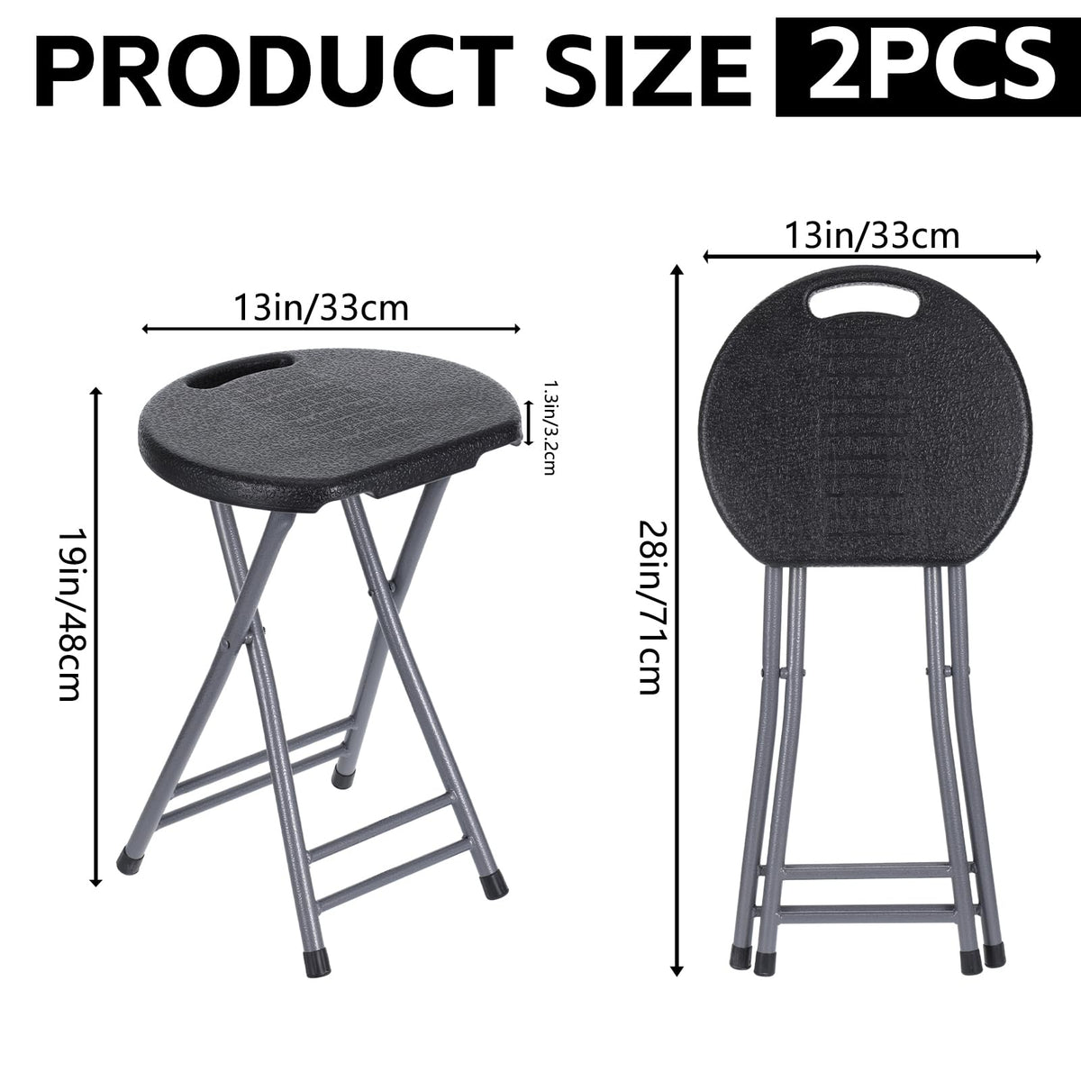 2 Pack 18-Inch Folding Stools with Handle K5612