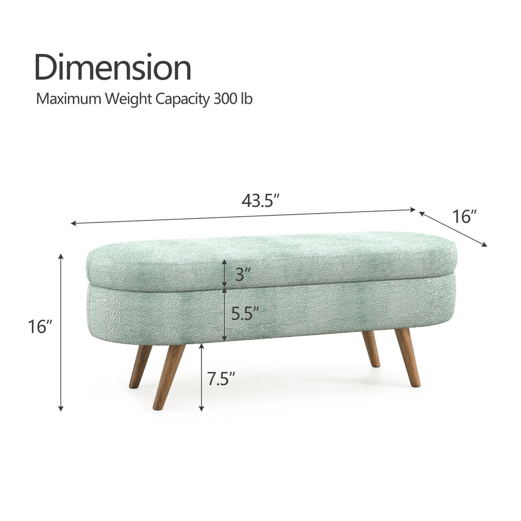 Cyan Boucle Storage Ottoman Bench S858