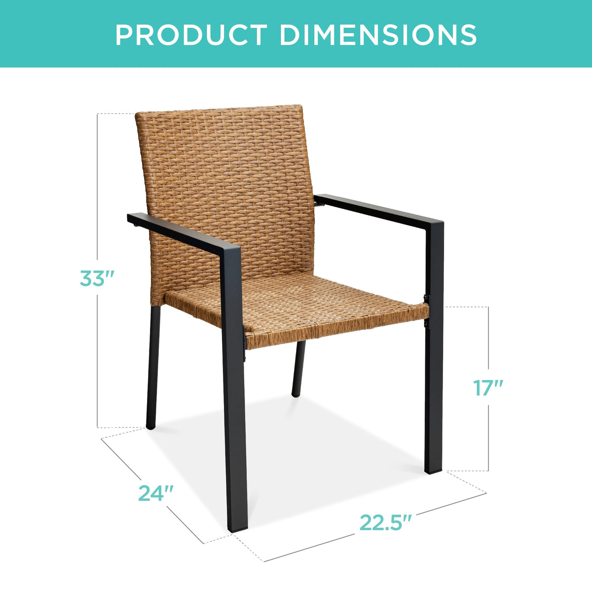 Set of 2 Stackable Outdoor Wicker Dining Chairs H6788