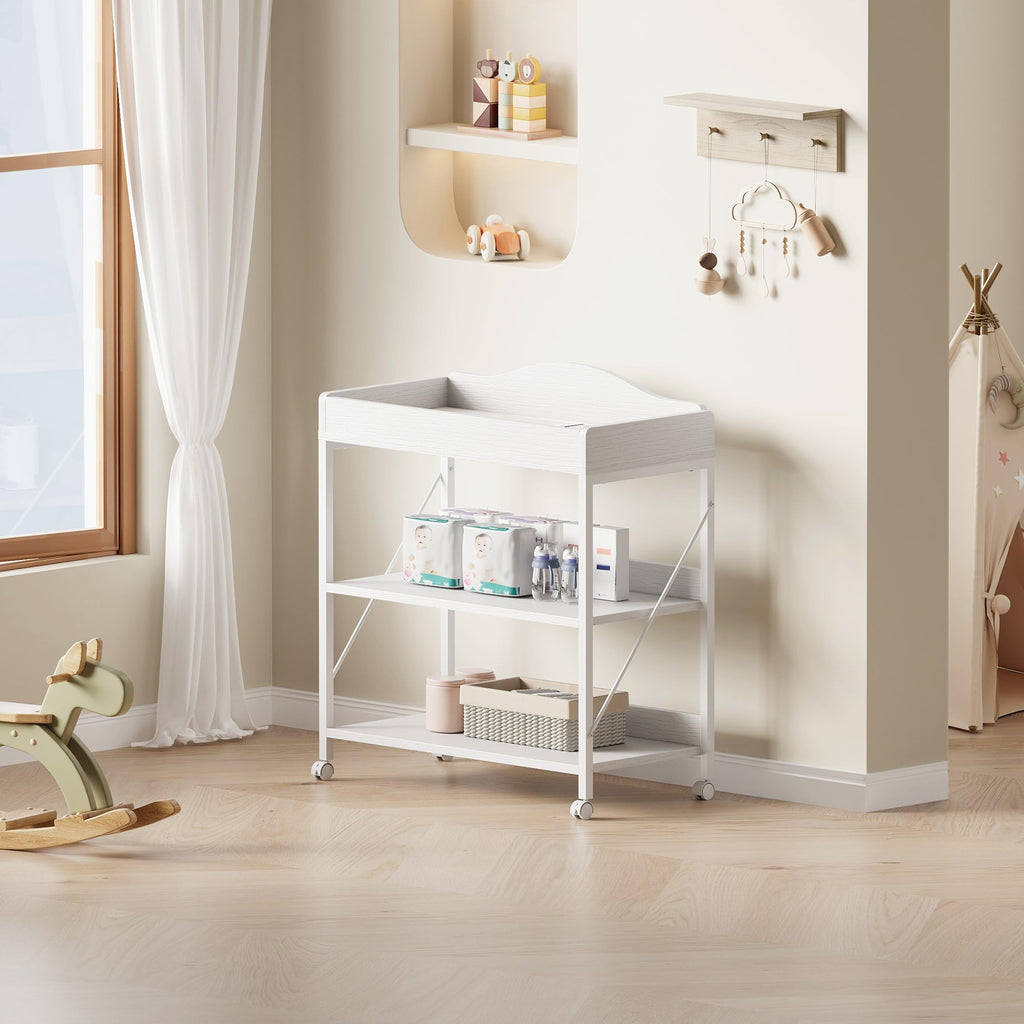 White Baby Changing Table with Pad E8604