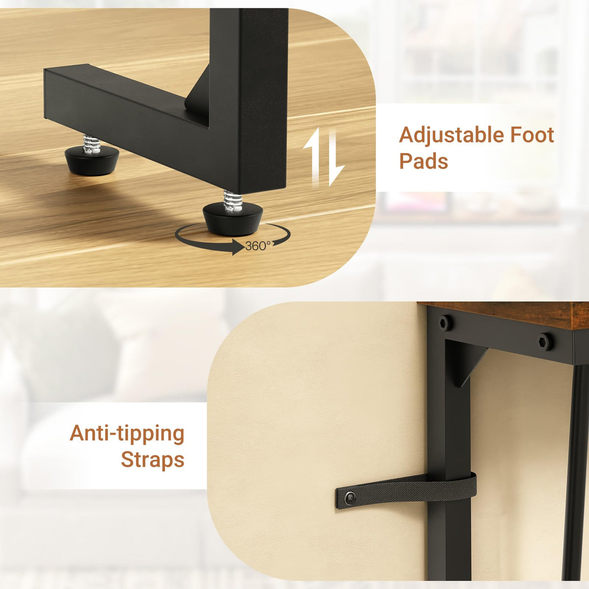 63 Inch Narrow Console Table with 2 Power Outlets A862562