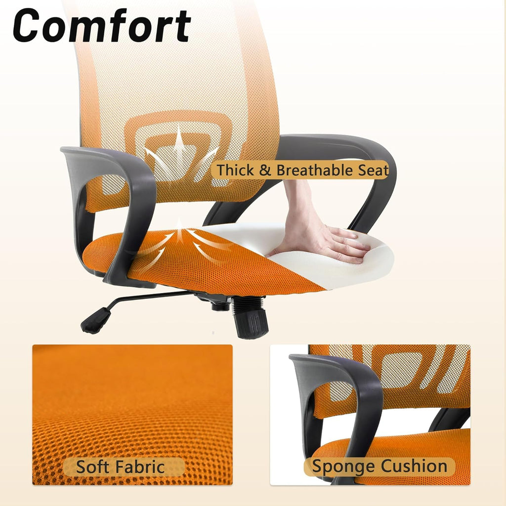 Orange Ergonomic Mesh Office Chair with Lumbar Support H245