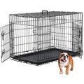 48 Inch Double Door Metal Dog Crate with Divider Panel U632299
